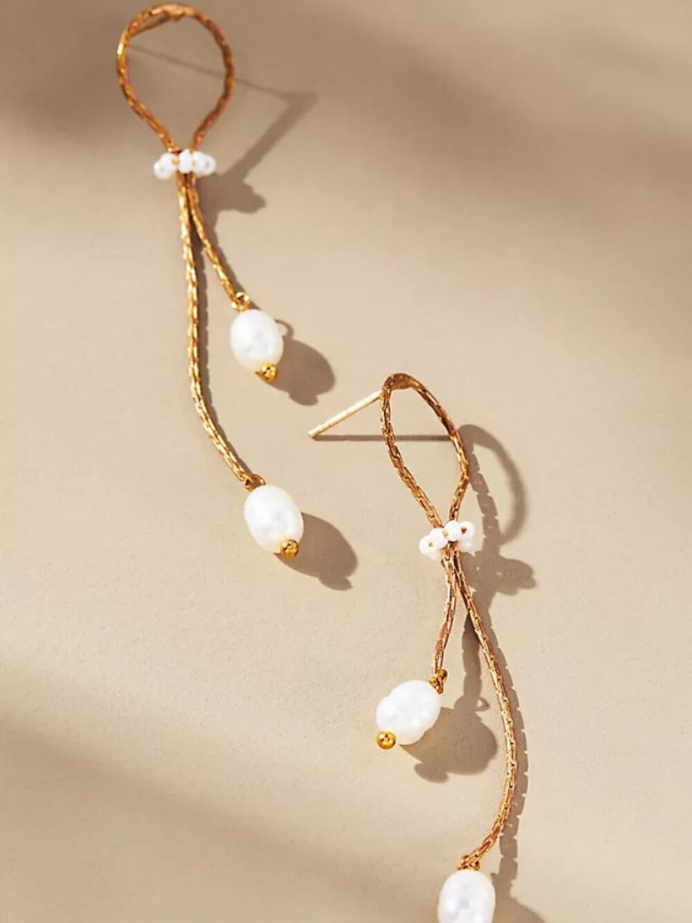 Anthropologie Pearl Lasso Drop Earrings NWT